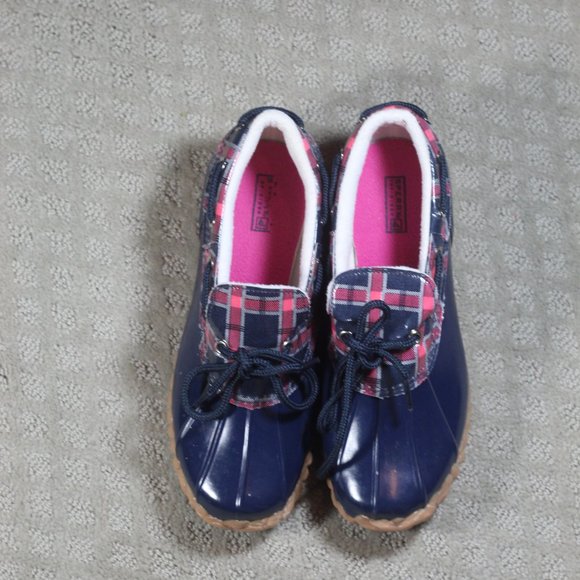Sperry Top Sider 6Y Low Rain Boots/Rubber Duck Shoes - Like New - Picture 2 of 6